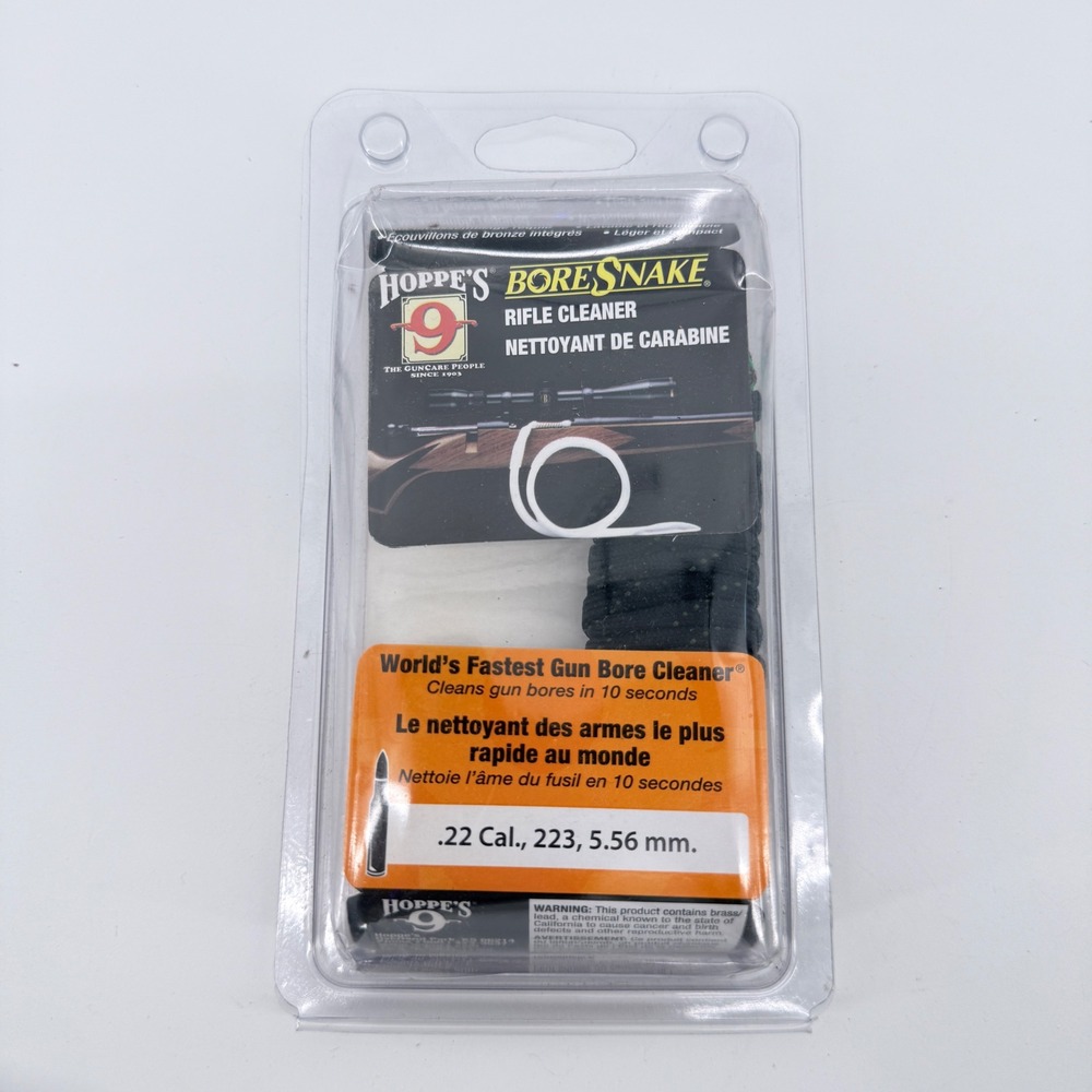 Hoppe's 9 BoreSnake Rifle Cleaner .22 Cal 223 5.56mm Brass Weight Black Green